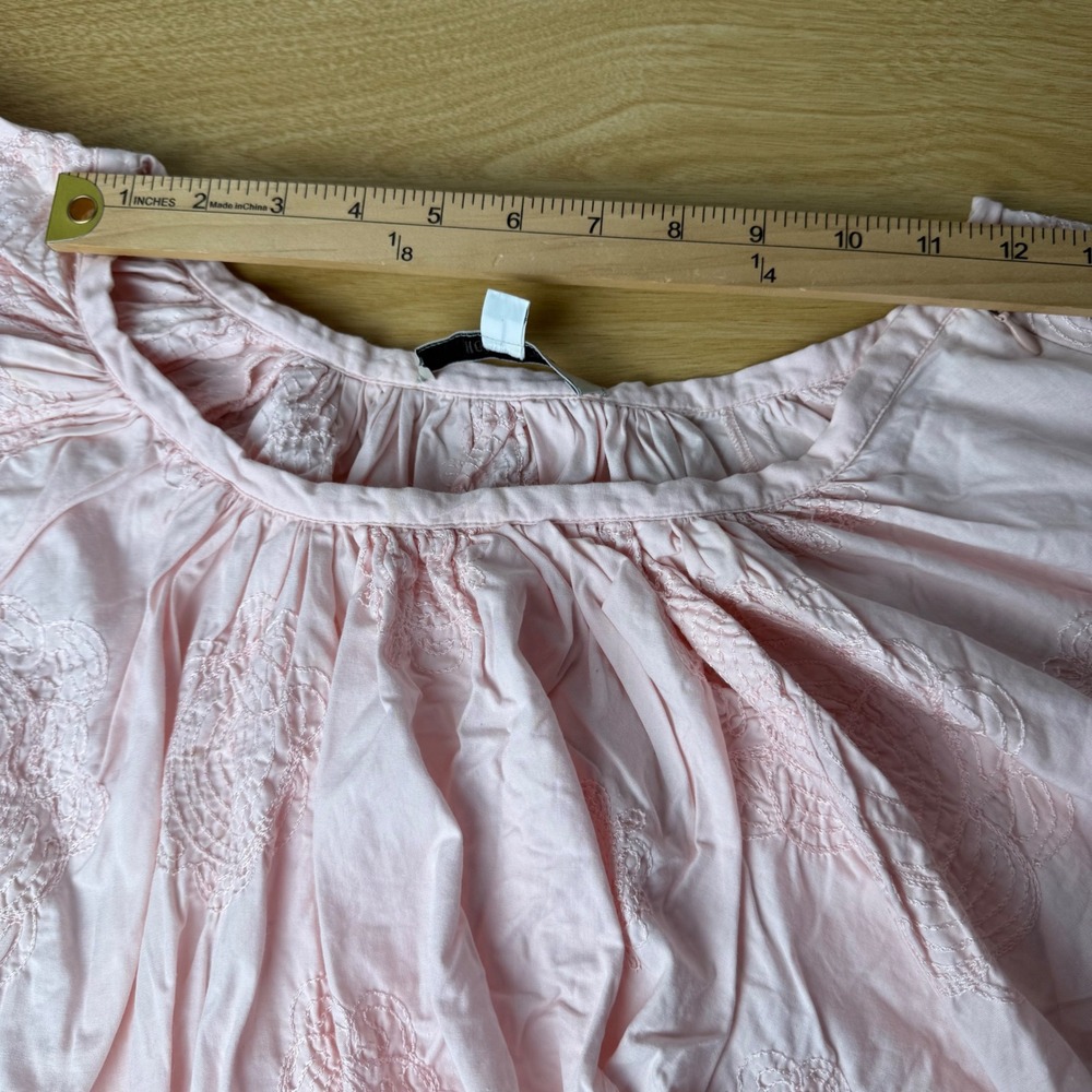 Holt Renfrew Pink Embroidered Cotton Skirt Womens Size 10 A-Line Midi Balletcore - Picture 4 of 9